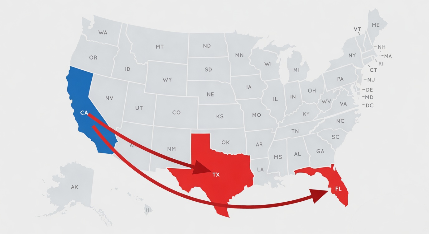 California to Texas and Florida corporate exodus